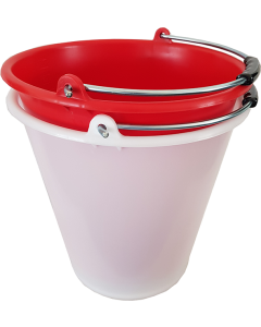 Eimer Kunststoff 18lt Henkel normal weiss/rot