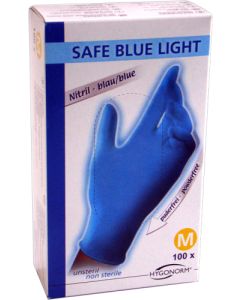 Gants NITRIL bleu sans poudre carton à 100 pcs