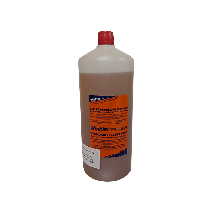 Présure liquide WINKLER GR orange bout. 2 kg Winkler AG Käsereibedarf